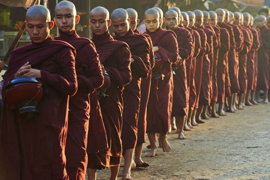 Moines bouddhistes, Province de Mon, Myanmar